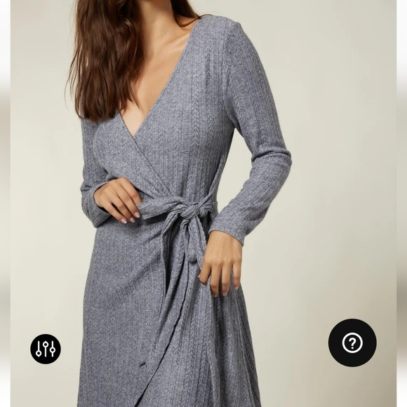 NWT O'Neill cable knit long sleeve soft wrap dress fit and flare - Picture 4 of 9